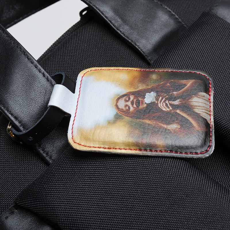 personalised leather luggage tag