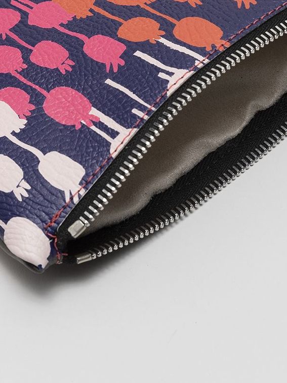 custom leather clutch purse zip detailing
