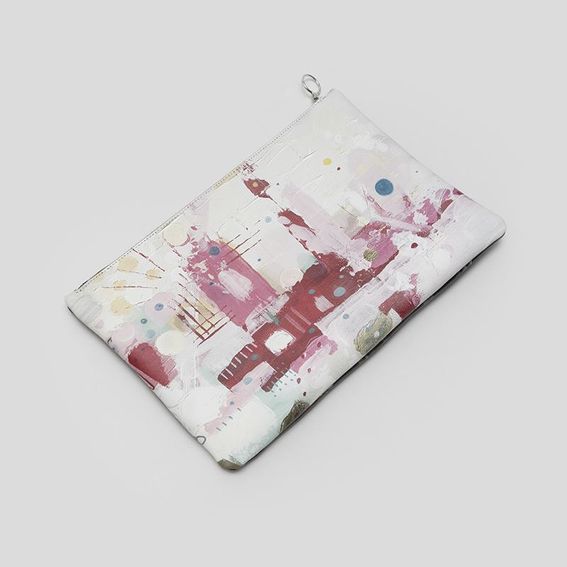 leather clutch custom printed
