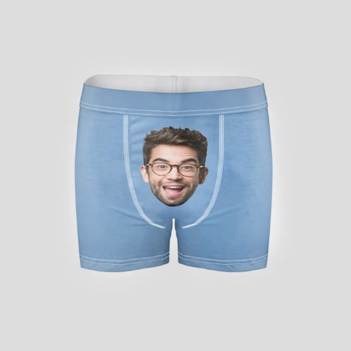 Woman gifts her boyfriend a pair of boxers with her face on it