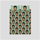 face on printed bed sheets