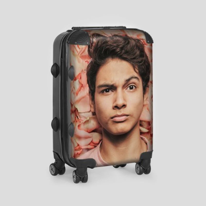 suitcase with my face on it