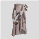 printed long skirt with flounce