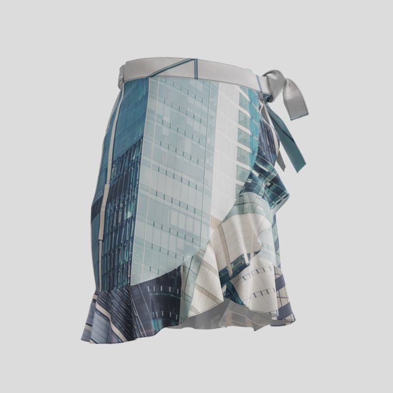 printed ruffle skirt