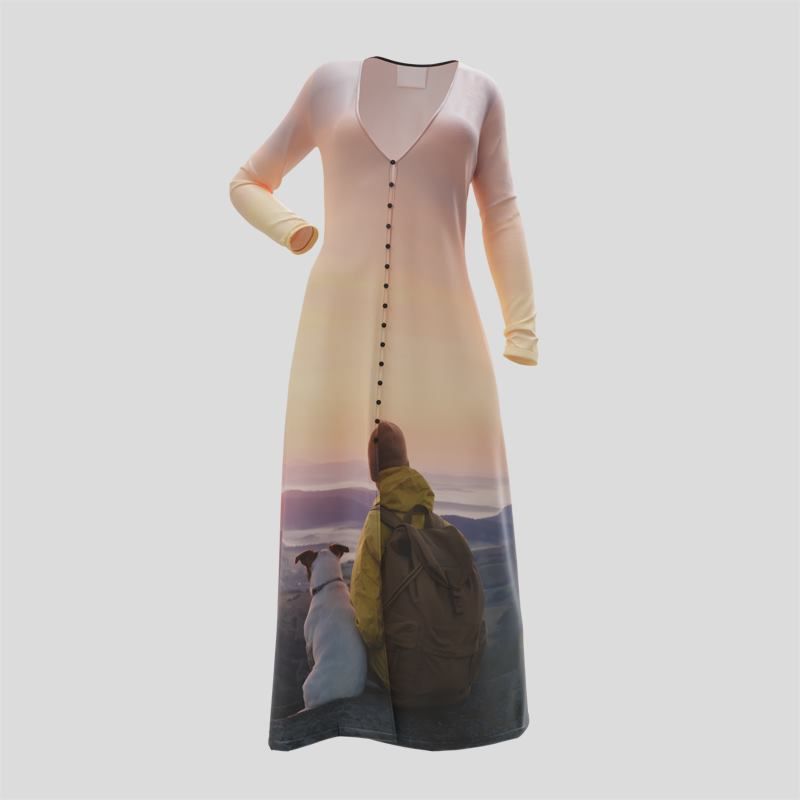 Personalised photo dress, Natural or smoke button colours - Bags of Love Personalised photo dress, Natural or smoke button colours - Bags of Love