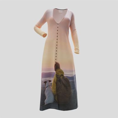 Robe boutonnée devant avec photos