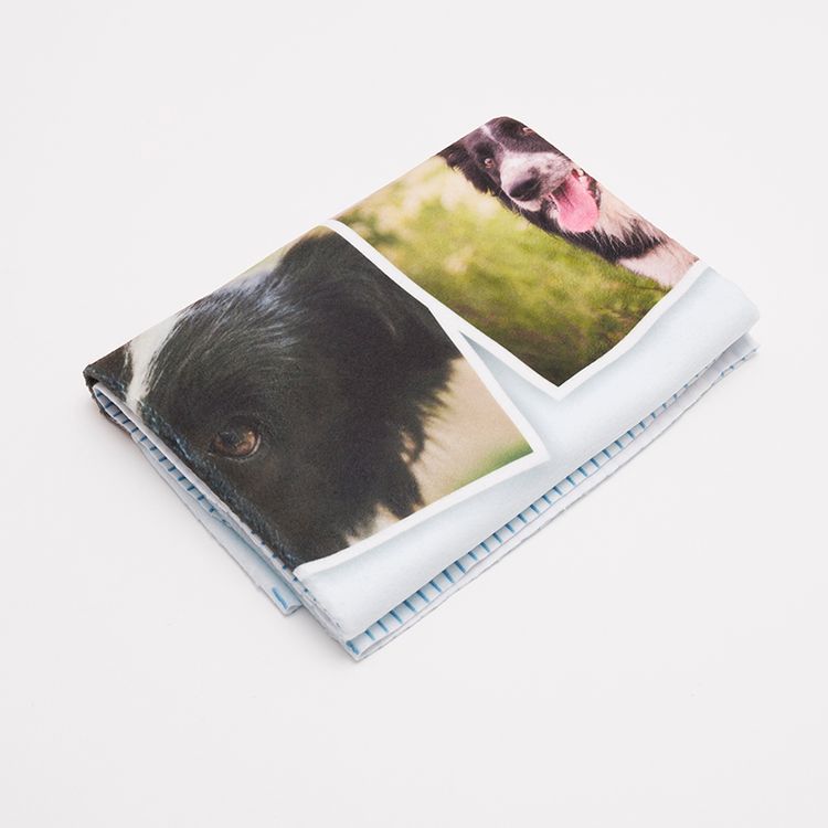 customizable pet blanket printed with photo collage