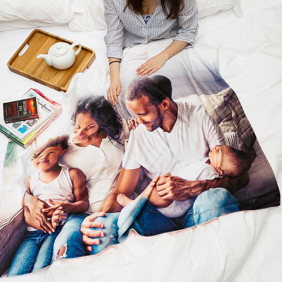 personalised snuggle blanket with photo collage design