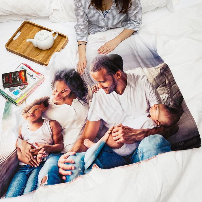 personalised snuggle blanket with photo collage design