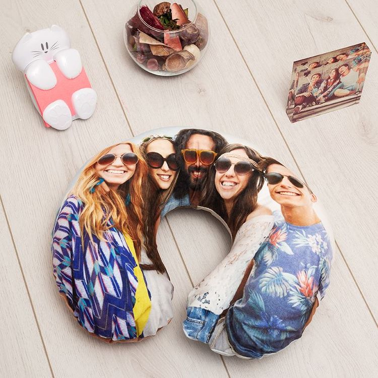 custom neck pillow with friends photograph