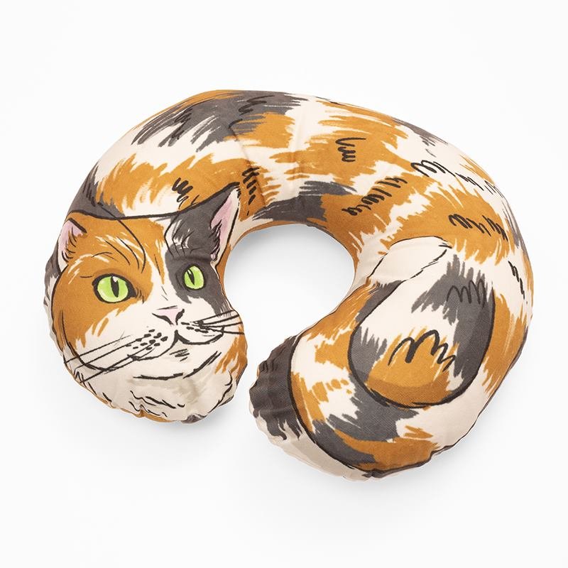 travel pillow custom printed with cat design
