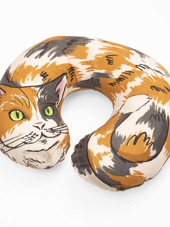 travel pillow custom printed with cat design