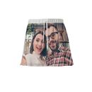 Mini jupe fluide imprimée avec photo de couple