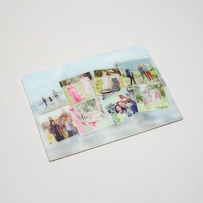 glass chopping board photo collage