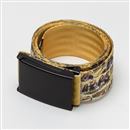 printed belt with black buckle