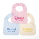 name and date baby bibs
