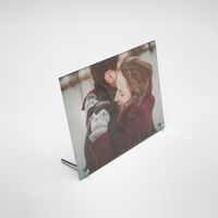 Bloc Photo Acrylique Transparent Personnalisé 10x10cm - Votre Design Unique Imprimé