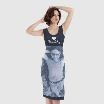 custom printed sleeveless dress