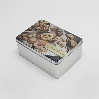 metal cookie tin personalized with name