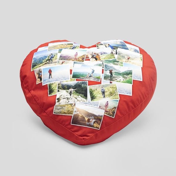 printed big heart pillow