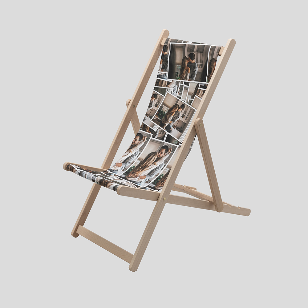 Sedia sdraio con collage fotografico