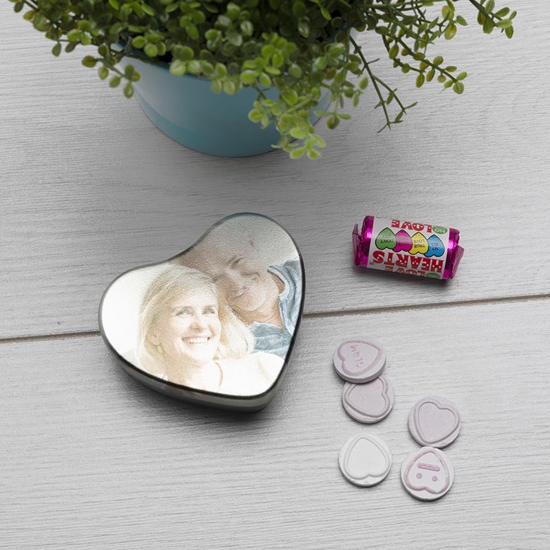 Personalized Heart Tin. Heart Shaped Tin Box