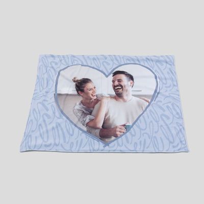 personalized blue flame heart blanket