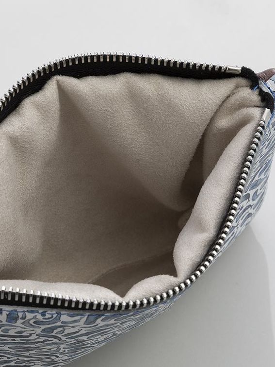 gepersonaliseerde leren clutch voering details