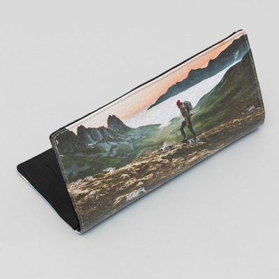 personalised leather travel wallet details