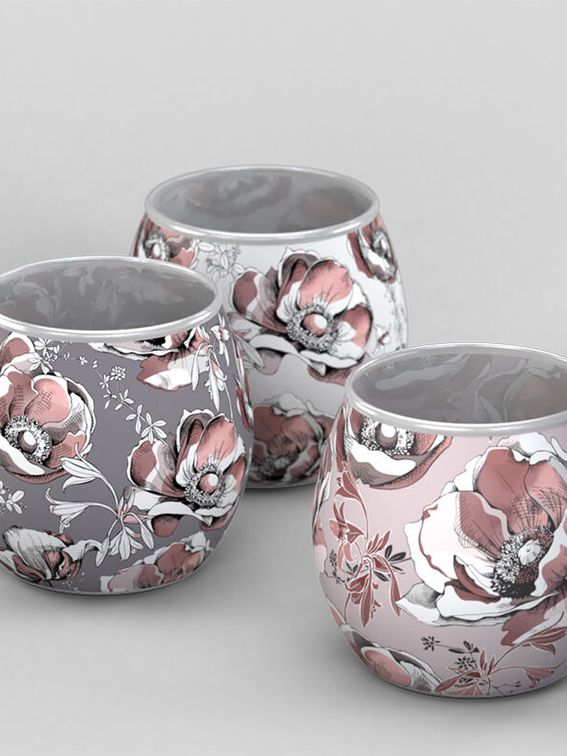 ガラス製キャンドルホルダー 印刷