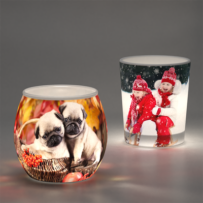 Christmas theme personalised candle holders