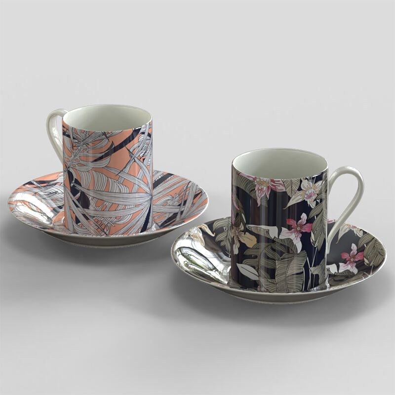 printed cup with saucer set