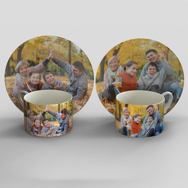 Espresso mug print with holiday photo montage