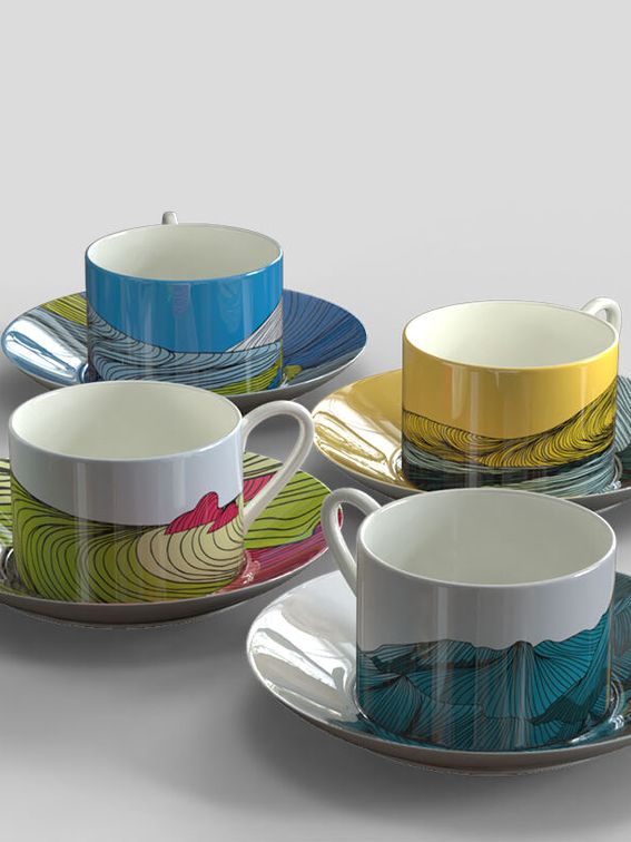 printed cup and saucer set