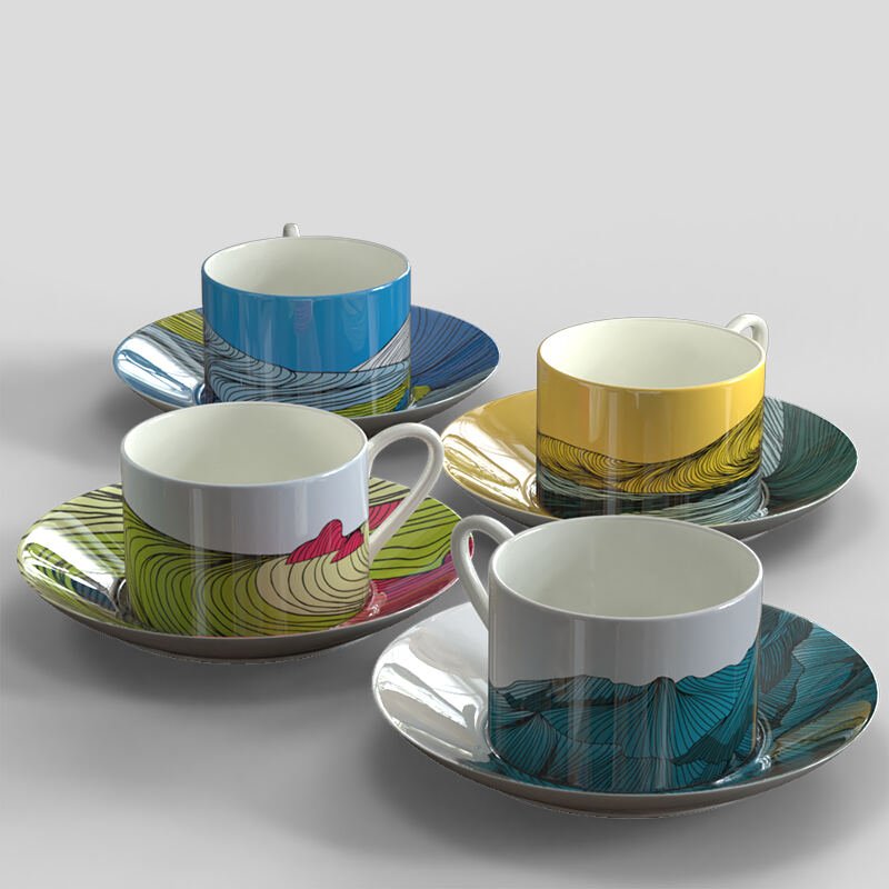 printed cup with saucer