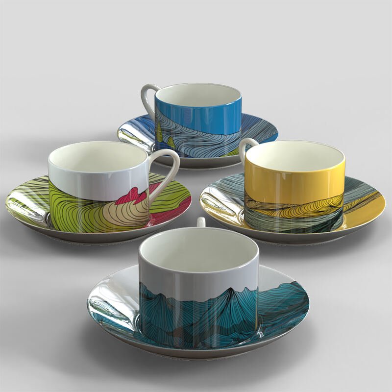 printed cup with saucer
