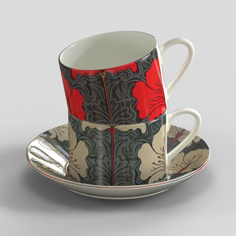 printed cup with saucer set IE