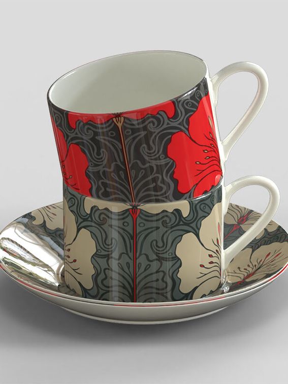 printed cup with saucer set IE