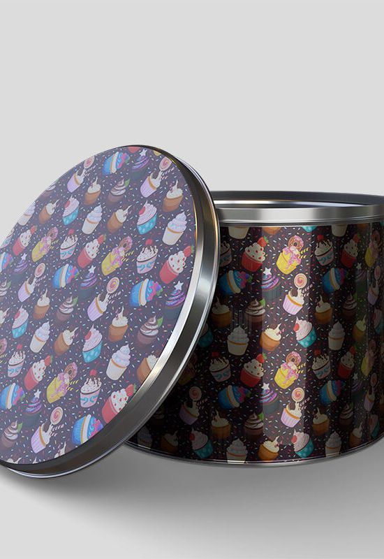 Round Metal Tins: Custom Storage Tins for Cakes, Biscuits etc