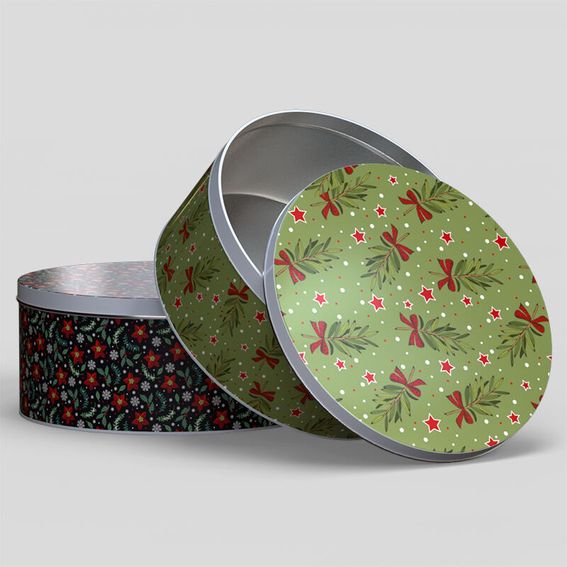 custom printed round tins with lids