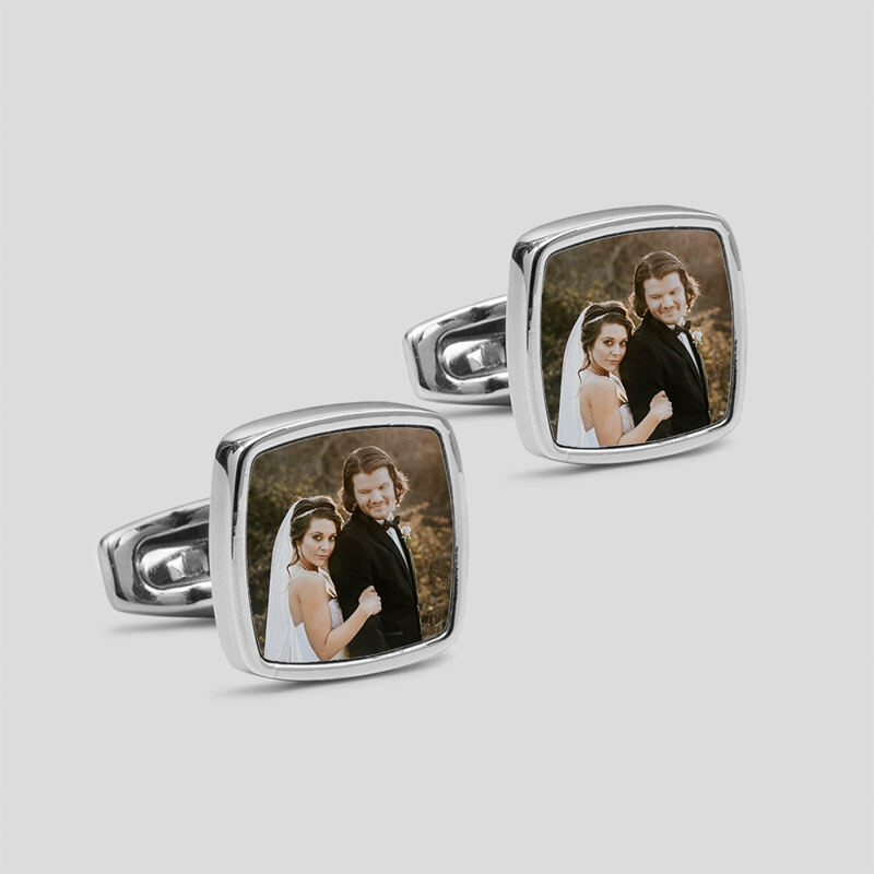 Personalized silver clearance cufflinks