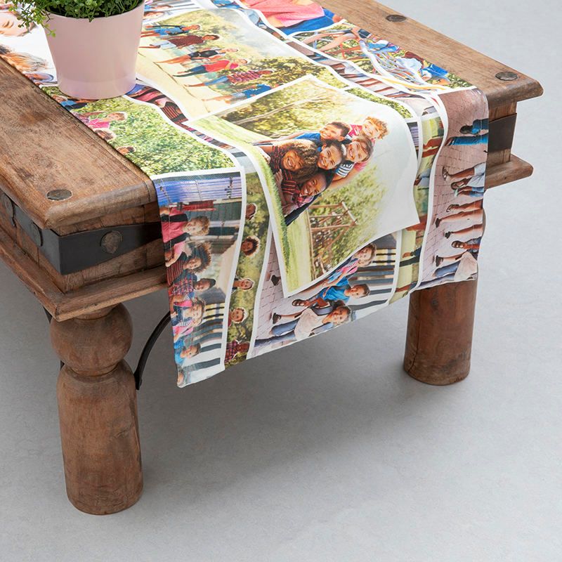 photo printed table runner