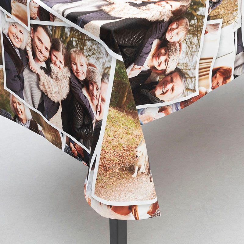 personalised photo printed table cloth