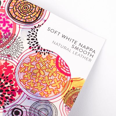 soft white smooth personalized leather samples