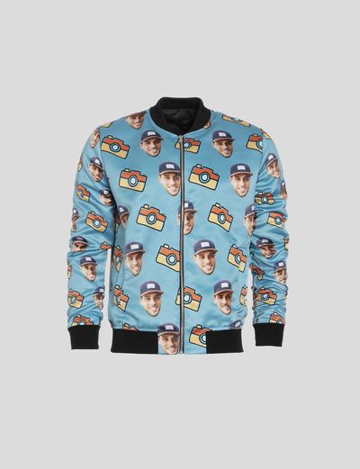 men's bomber jacket with face