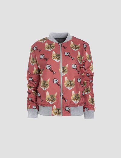 women's bomber jacket with face