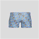 face on swim trunks