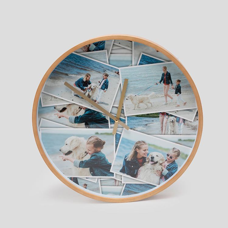 Horloge Murale Personnalisable Avec Ta Photo - Diamètre 30 Cm, Bois MDF - Impression France, Mouvement Silencieux