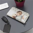 personalised leather purse zip