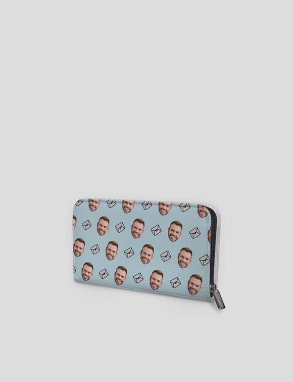 face on zip wallet